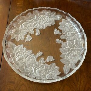 Mikasa Studio Nova Winter Rose serving reversed frosted cameo Platter 14”